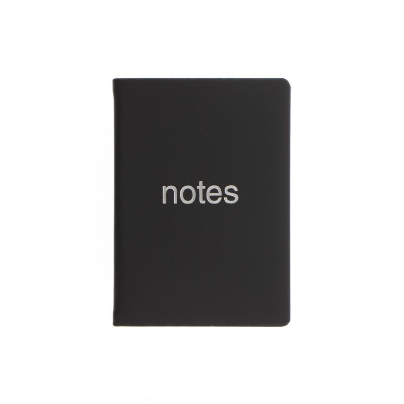 Letts Dazzle A6 black lined notebook with silver foil motif, 192 premium pages, and a ribbon marker for stylish note-taking.