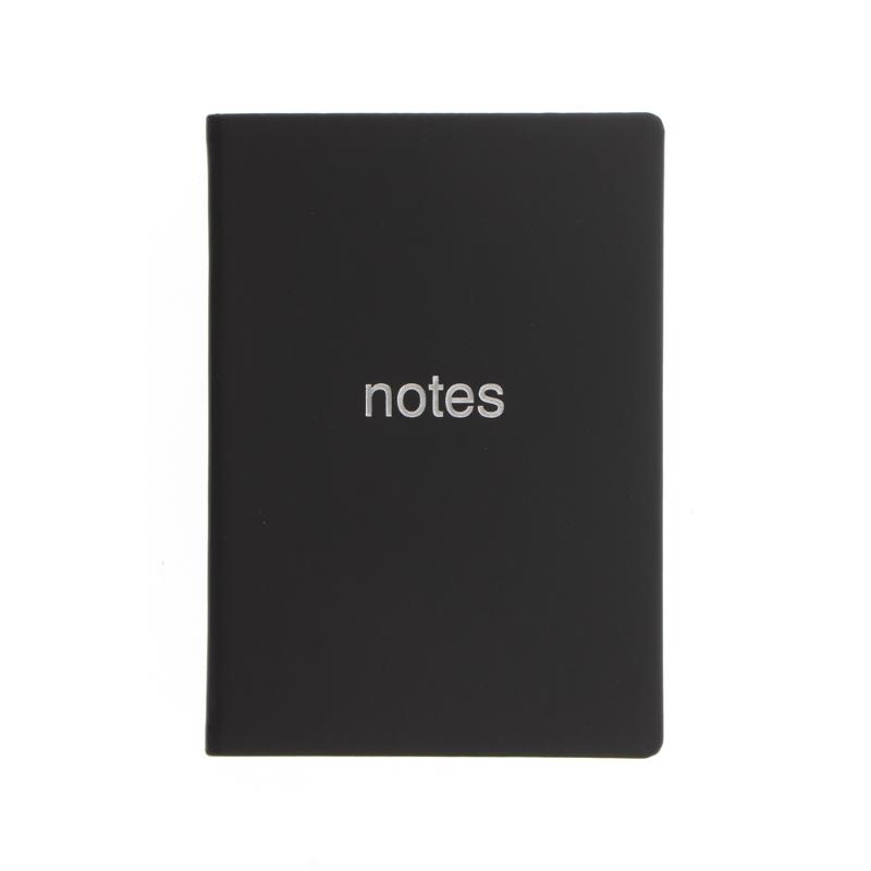 Letts Notebook Dazzle A5 features a black micro-textured cover, silver gilt edges, and 192 pages of ruled premium paper.