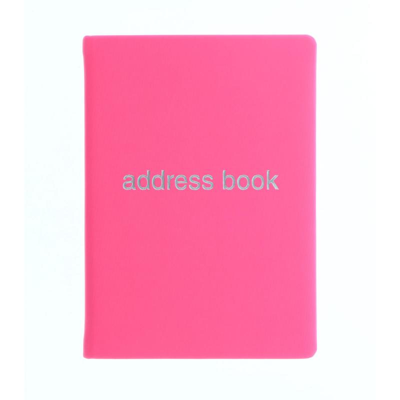 Vibrant pink Letts Dazzle A6 Address Book with a stylish cover, 192 pages for organizing contacts and details.
