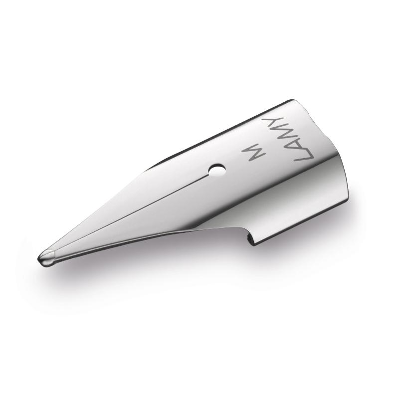 Polished steel nib designed for left-handed writers, ensuring smooth ink flow and minimal smudging for effortless writing.