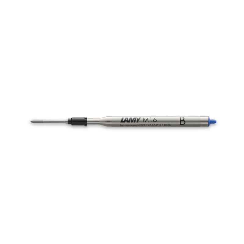 Lamy M16 Medium Blue ballpen refill featuring waterproof ink for superior writing quality and longevity.