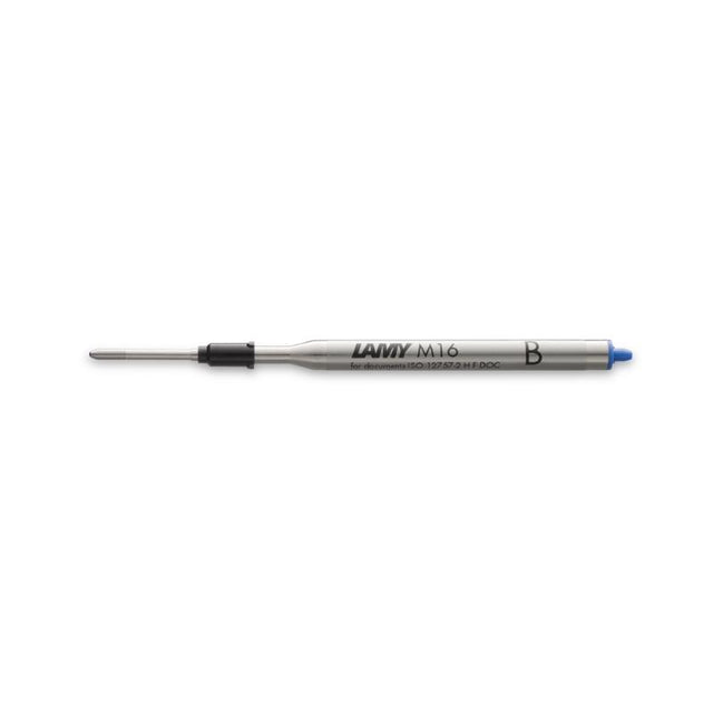 Lamy M16 Broad Blue ballpoint refill with waterproof ink for smooth, bold writing, ideal for students and professionals.
