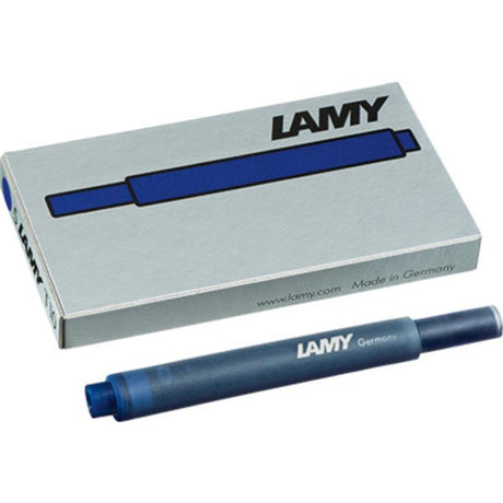 Lamy Ink T10 Cartridges 5 Pack in Blue-Black for smooth writing in Lamy fountain pens, ideal for all occasions.
