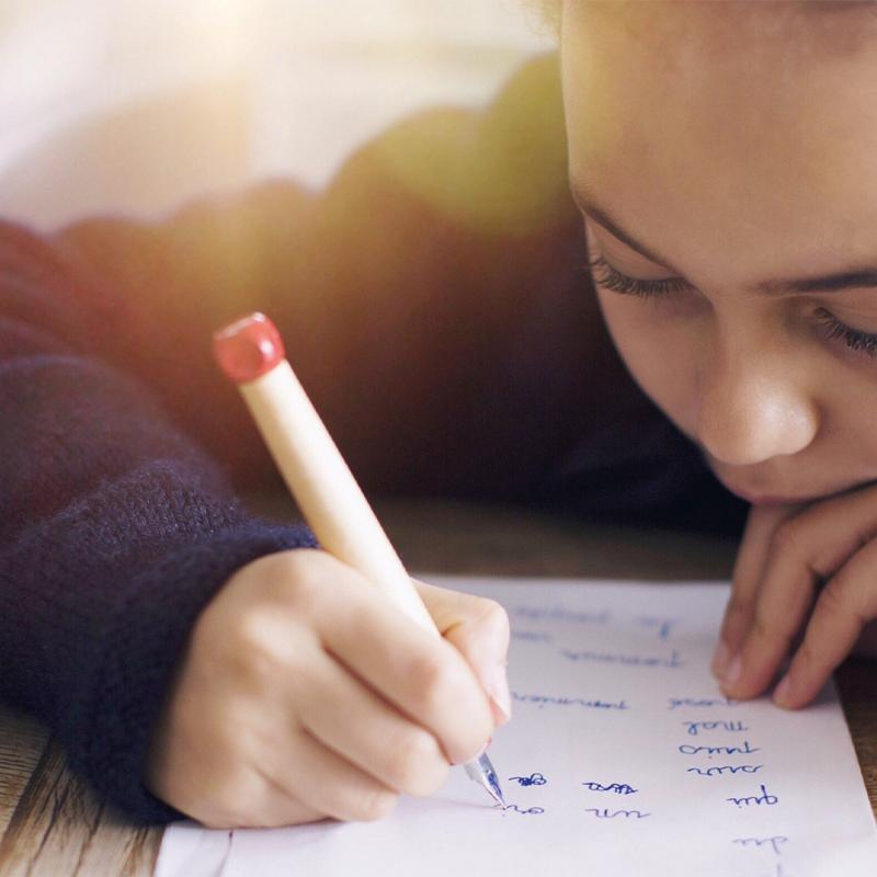 Lamy ABC Fountain Pen A in vibrant red, designed for children with ergonomic grip and smooth writing features.