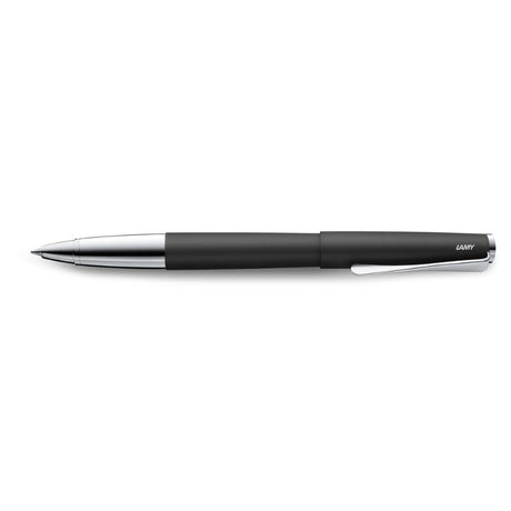 Lamy Studio Rollerball Black (367) features a sleek matte black finish and a unique propeller-shaped steel clip for elegant writing.