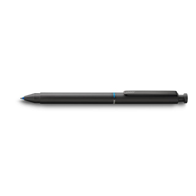 Lamy ST Tri Pen 2+1 Black (746) - sleek multifunctional pen with ballpoint, mechanical pencil, and eraser in matte black design.