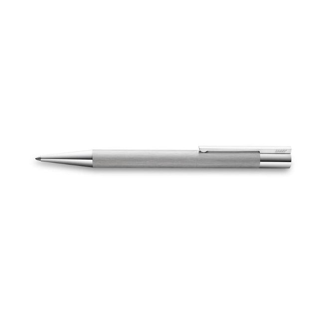 Lamy Scala 0.7mm Mechanical Pencil in brushed steel, featuring a sleek design and chrome accents for elegant writing.