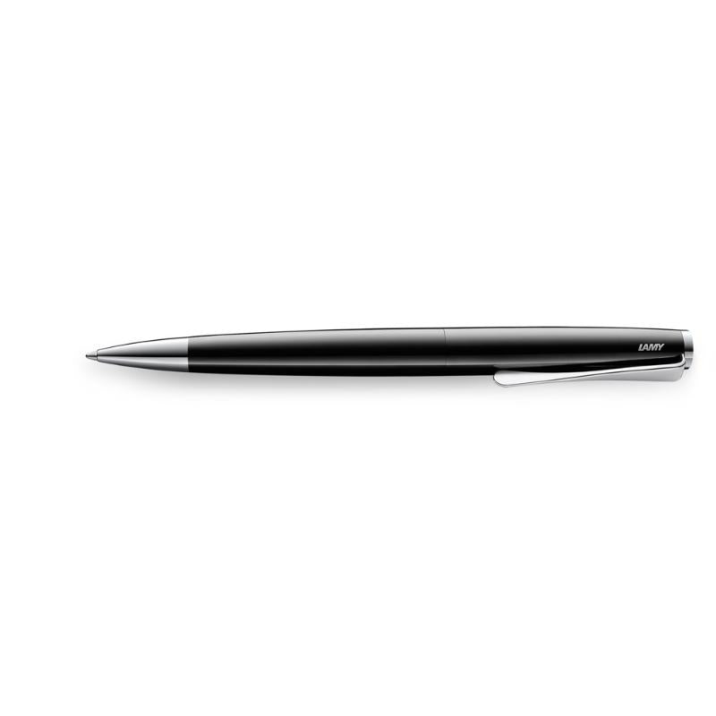 Lamy Studio Ballpen in elegant Piano Black with a sleek design and innovative propeller clip for smooth writing.