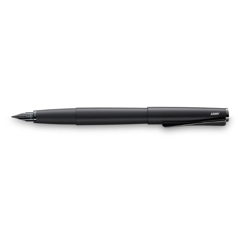 Lamy Studio Fountain Pen LX All Black features a sleek matte finish and polished steel nib for smooth, elegant writing.