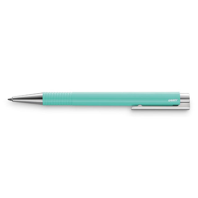 Lamy Logo M+ Ballpoint Lagoon pen in vibrant lagoon color, designed for smooth writing and stylish functionality.