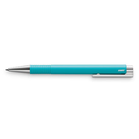 Lamy Logo M+ Ballpoint in Matt Sea finish, featuring ergonomic grip and spring-loaded clip for stylish, precise writing.