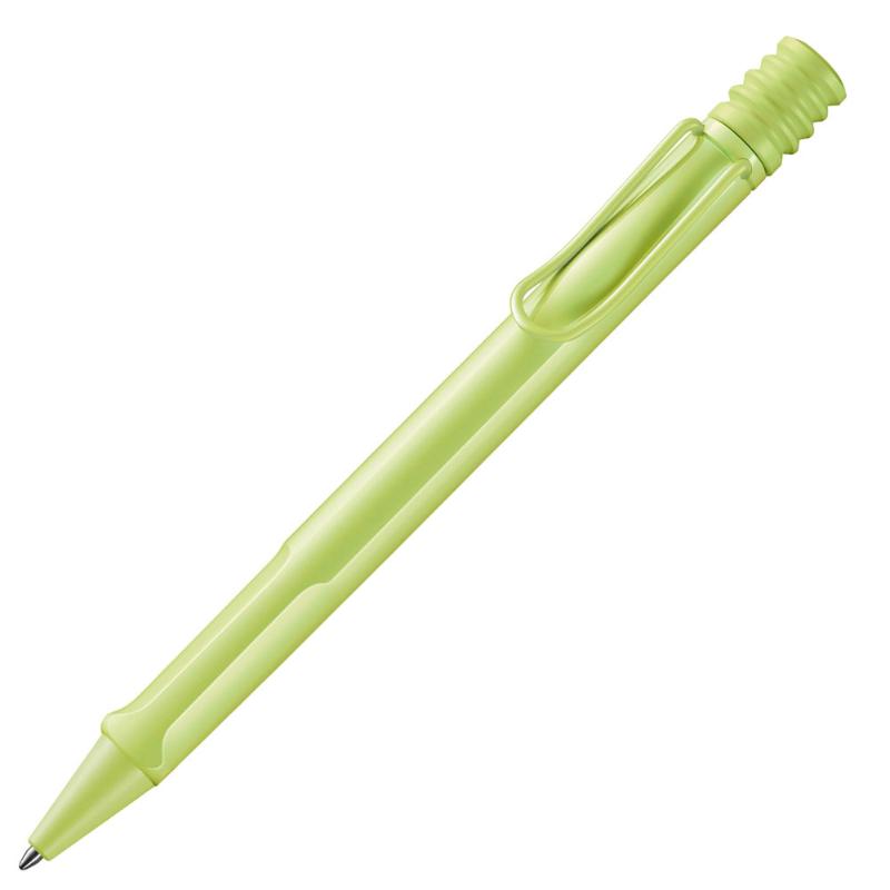 Lamy Safari Ballpoint LE in Springgreen, a durable and stylish pen with ergonomic grip and metal clip for easy carrying.