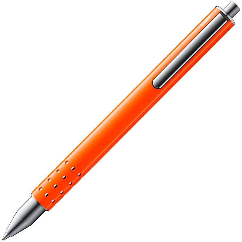 Lamy Swift Rollerball Pen in Neon Orange, featuring a retractable design and vibrant ink for a stylish writing experience.