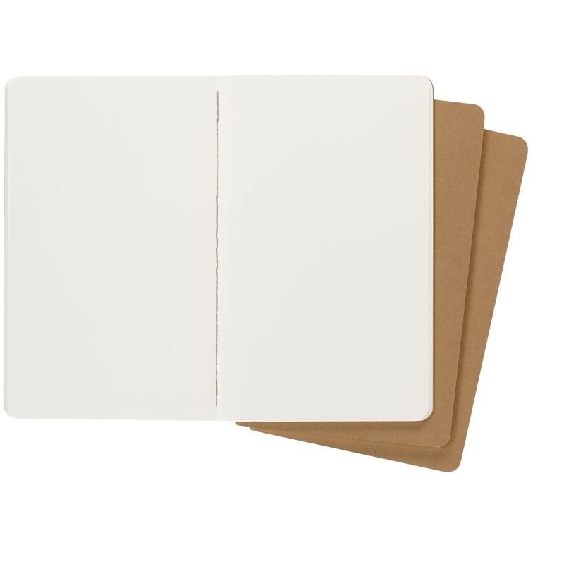 Moleskine Cahier Journals Large Kraft Brown Plain Pack 3
