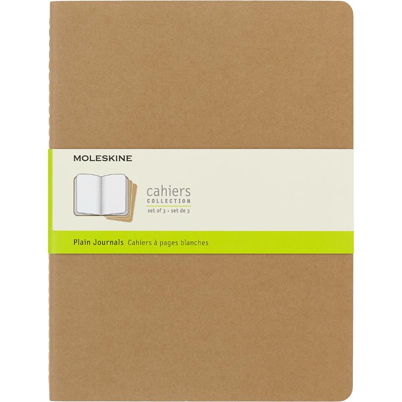 Moleskine Cahier Journals XL Kraft Brown Plain Pack 3