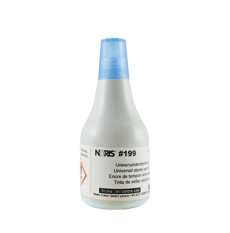 Noris #199 Universal Pad Ink 50ml in white, ideal for versatile printing on fabric, paper, and plastic.