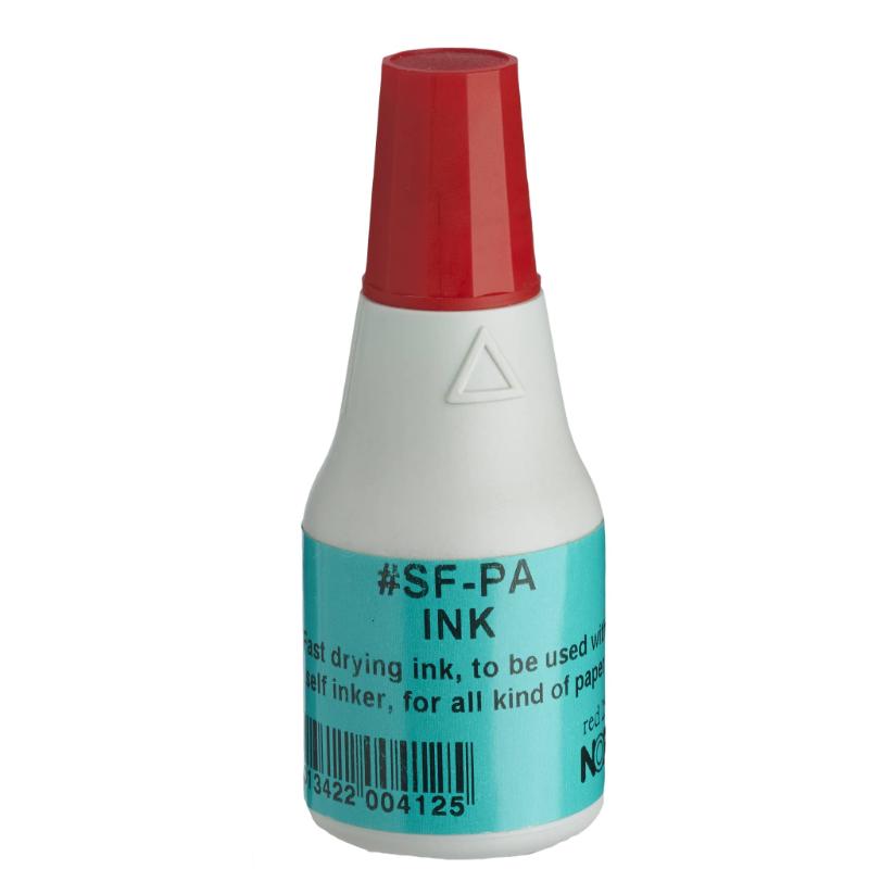 Noris Quick-Dry Ink 25ml in SFPA Red, vibrant, quick-drying, perfect for stamps, labels, and creative projects.