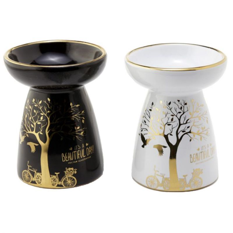 Ceramic Oil and Wax Burner - Eden Metallic Gold Tree (Set of 2 Asstd)