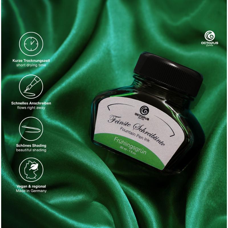 Octopus Fluids Fountain Pen Ink Spring Green (Fruhlingsgrun) 30ml