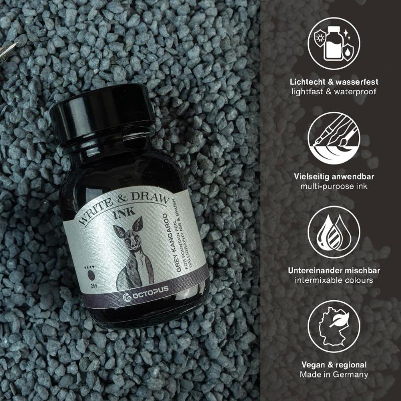 Octopus Fluids Write and Draw Ink 289 Grey Kangaroo 50ml