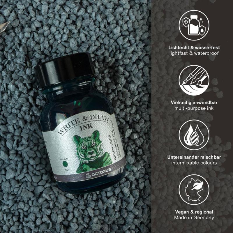 Octopus Fluids Write and Draw Ink 337 Green Tiger 50ml