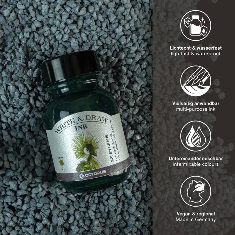 Octopus Fluids Write and Draw Ink 371 Green Crane 50ml