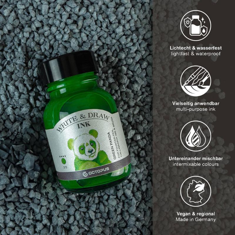 Octopus Fluids Write and Draw Ink 373 Green Panda 50ml