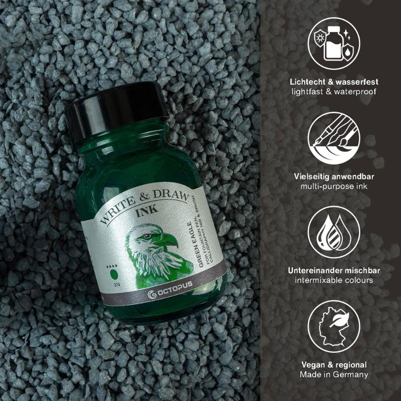 Octopus Fluids Write and Draw Ink 374 Green Eagle 50ml