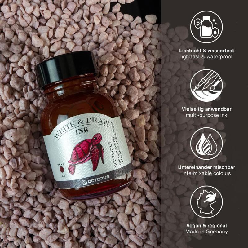 Octopus Fluids Write and Draw Ink 409 Red Turtle 50ml