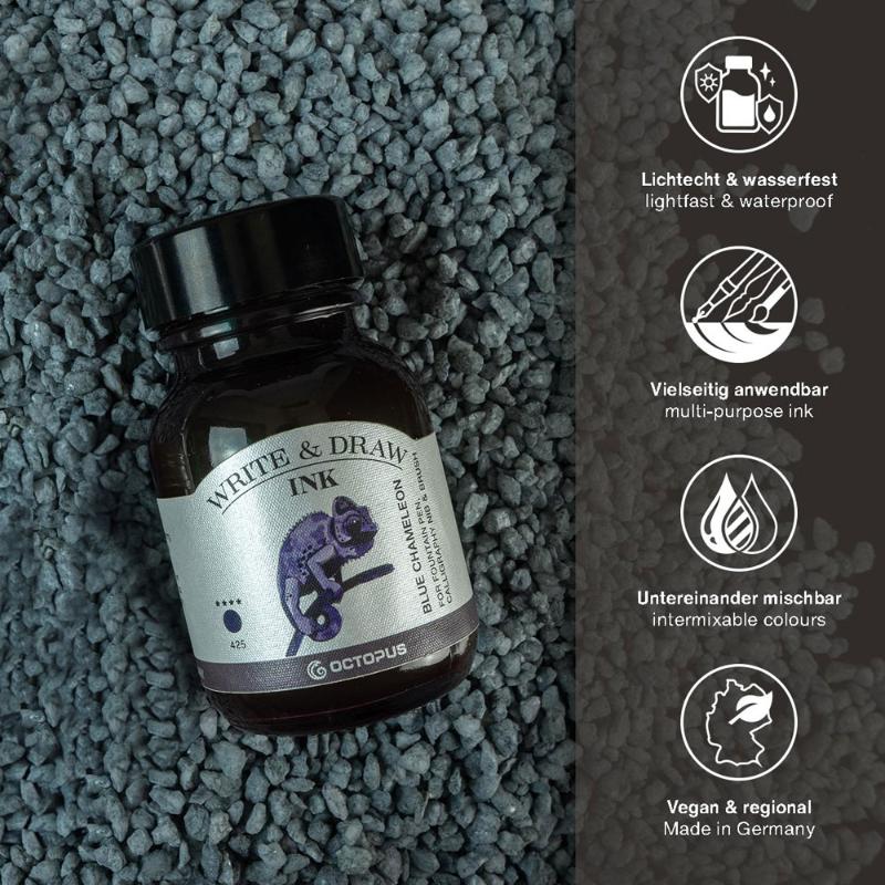 Octopus Fluids Write and Draw Ink 425 Blue Chameleon 50ml
