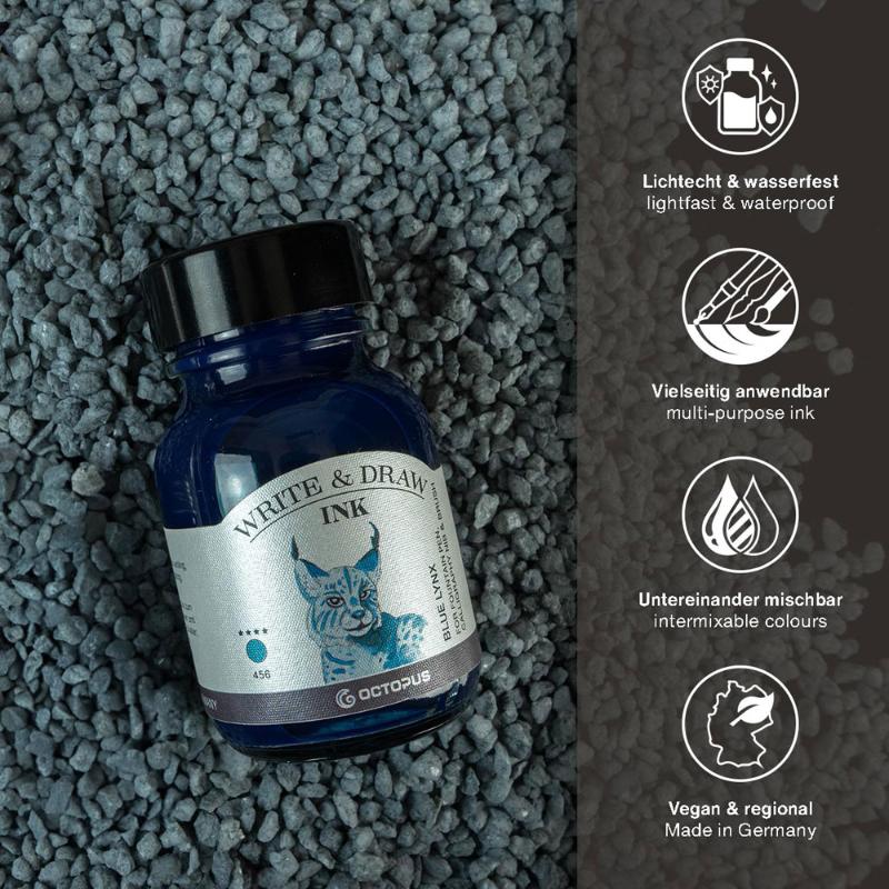 Octopus Fluids Write and Draw Ink 456 Blue Lynx 50ml