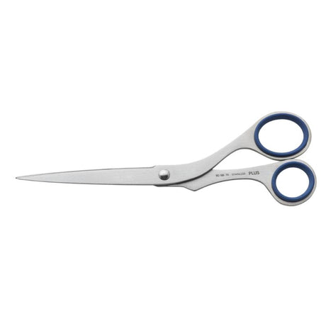 Plus Scissors 185mm TR: Precision stainless steel scissors with ergonomic handles, ideal for crafting and everyday cutting tasks.