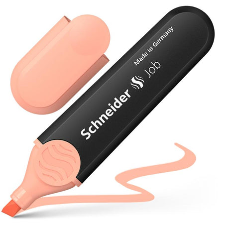 Pastel peach highlighter with chisel tip for versatile highlighting and creative use, featuring a two-year ink freshness guarantee.
