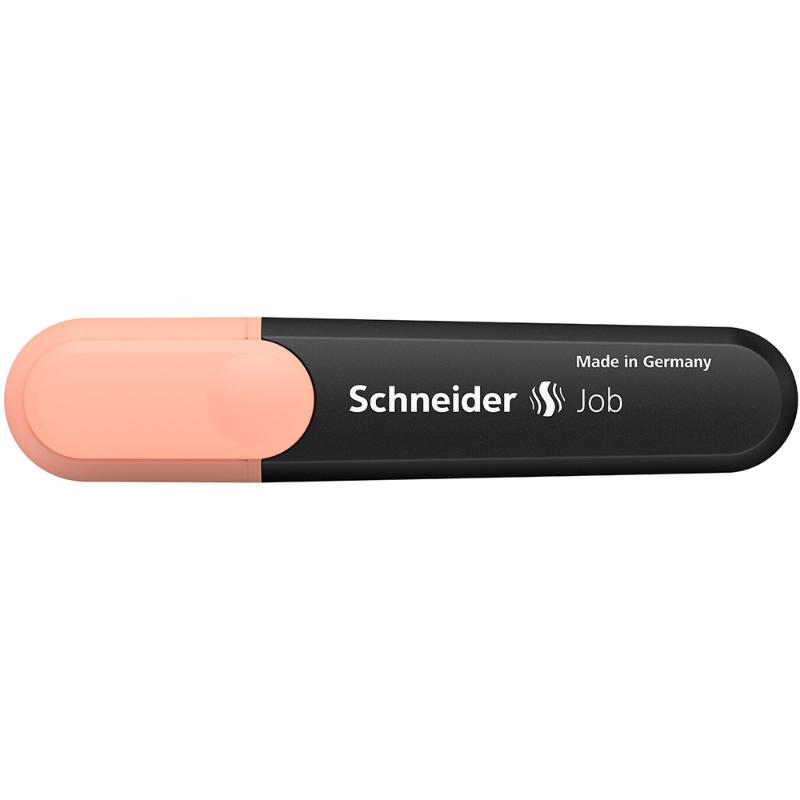 Pastel peach highlighter with chisel tip, offers versatile line widths and maximum ink brilliance for school and creative use.