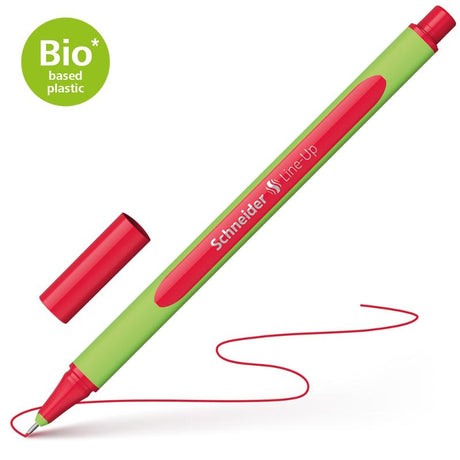 Schneider Fineliner 0.4mm in Romantic Red, featuring ergonomic design, vibrant ink, and eco-friendly production.