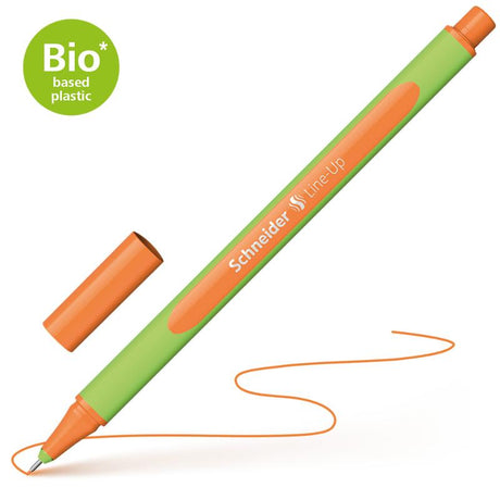 Schneider Fineliner 0.4mm in Tango Orange, eco-friendly, precise, ergonomic design for vivid writing and drawing.