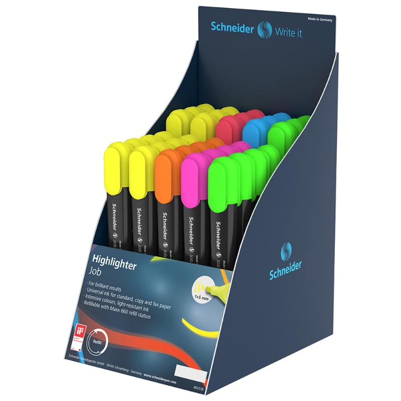 Schneider Highlighter Job Assorted Display 35 pc (+ extra 50pcs)