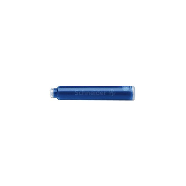 Schneider Royal Blue fountain pen ink cartridges in a box of 6, ensuring smooth and vibrant writing experiences.