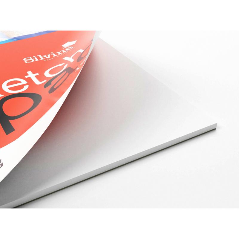 Silvine A3+ sketch pad with 30 sheets of 130gsm acid-free paper, twin wire binding for easy use, perfect for various artistic techniques.