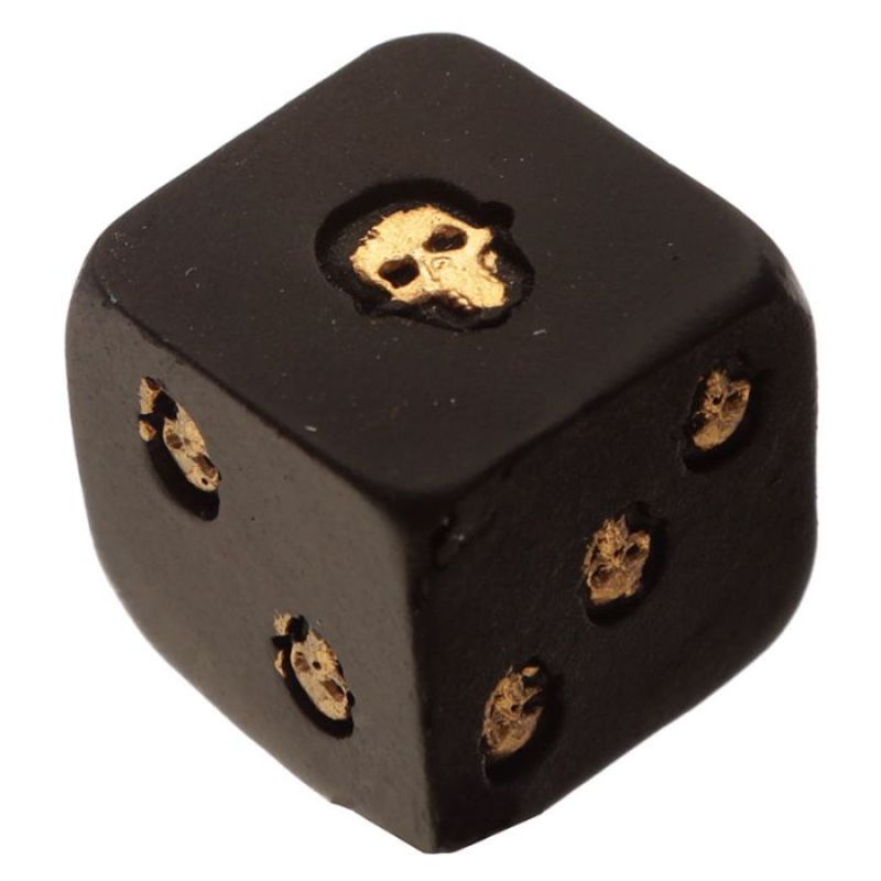 Dice Set - Skulls and Roses Black and Gold Skull Dice (12 Sets)