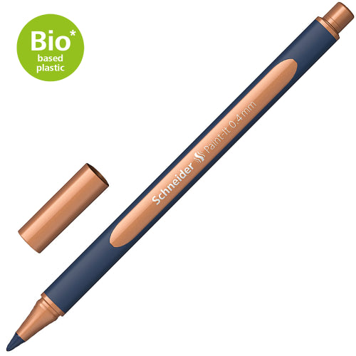 Schneider Metallic Rollerball pen in Copper, featuring a 0.4mm nib for smooth, vibrant writing and detailed artistry.