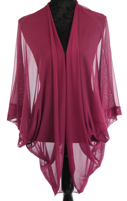 Cape - Plain Sheer Shrug - Fuschia