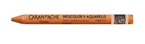 Pack of 10 Caran D’ache Neocolor II Saffron water-soluble pastel crayons for vibrant artwork and blending techniques.