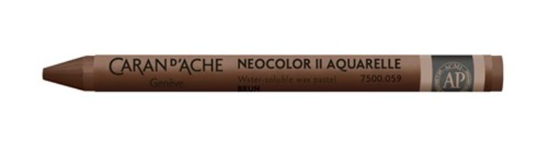 Pack of 10 Caran D’ache Neocolor II brown crayons, ideal for blending, watercolor effects, and artistic creativity.