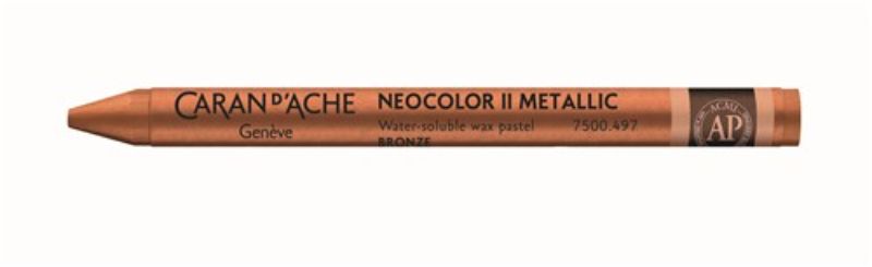 Caran d'Ache Neocolor II Bronze pack of 10 artist-grade crayons for versatile, vibrant artwork and easy blending.