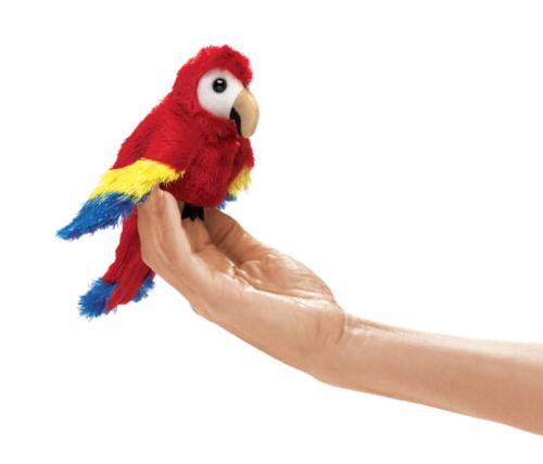 Pack of 3 Mini Scarlet Macaw Finger Puppets