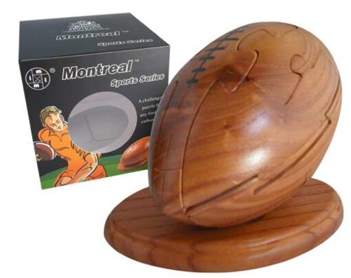 Montreal Wooden Rugby Ball Mindteaser Puzzle