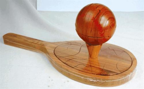 Montreal Wooden Tennis Racquet and ball