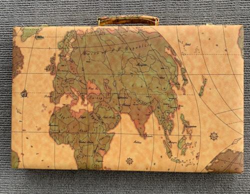 World Map Attache Case Backgammon 18 (46cm)