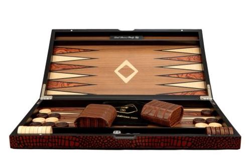 Wooden Crocodile Engraved Design Backgammon 18